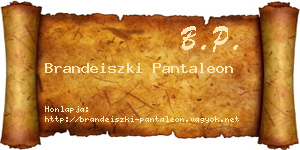 Brandeiszki Pantaleon névjegykártya